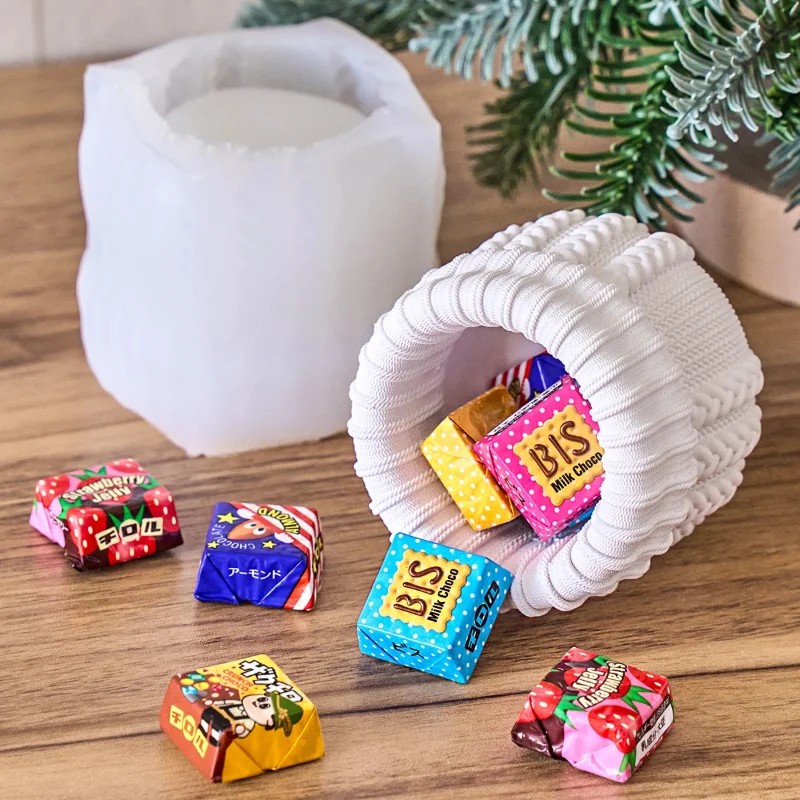 Candle Making Yarn - knitted yarn candle jar silicone mold