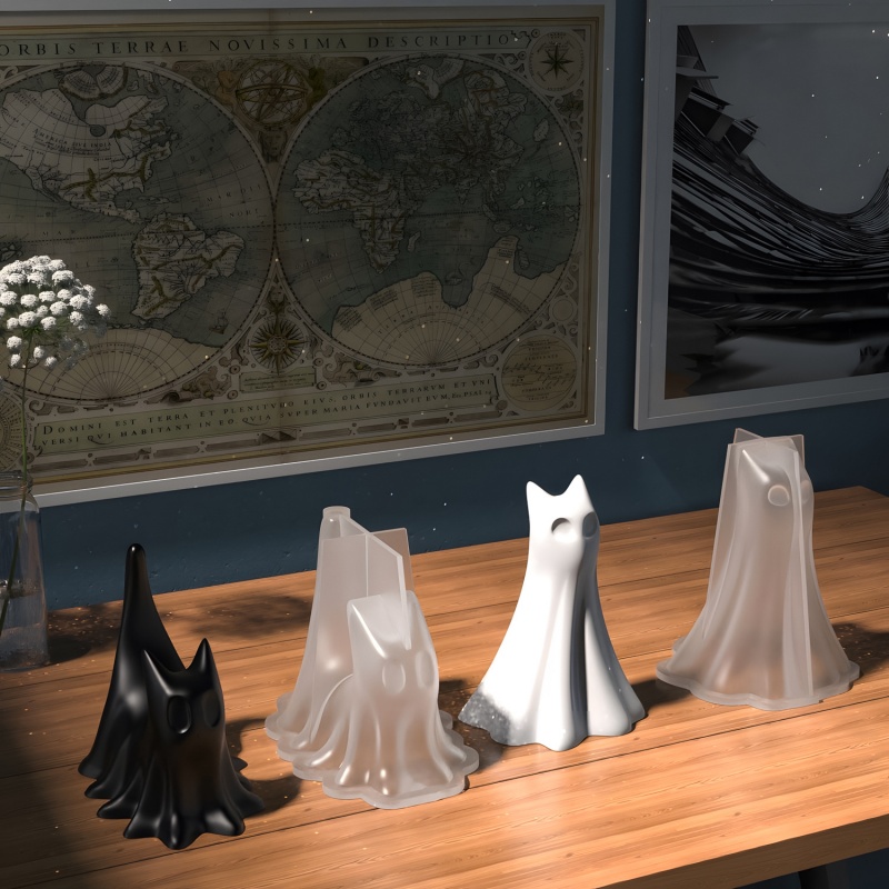 Ghost Cat Halloween Desktop Or - Candle Making Factory ulasan dan harga