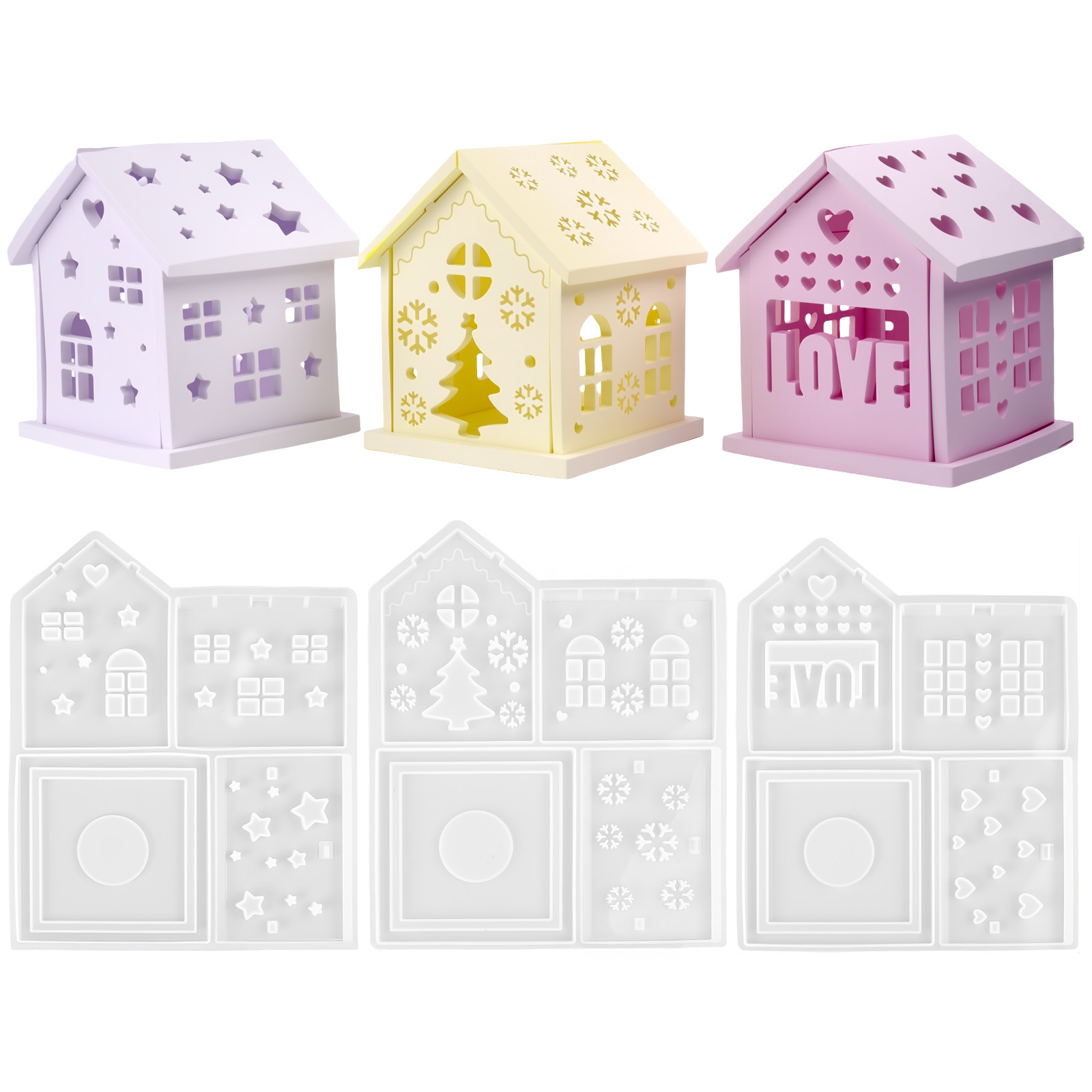 3D House Silicone Mold DIY Chr - Candle Making Factory ulasan dan harga